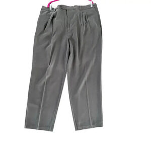 Tommy Bahama Gray Silk Pleated Relaxed Fit Straight Leg Pants Size 42X30